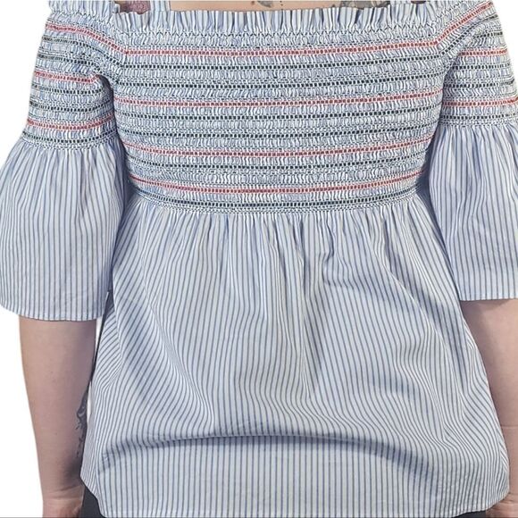 Maison Jules Women's Off The Shoulder Top Blue Size Medium - Picture 4 of 9